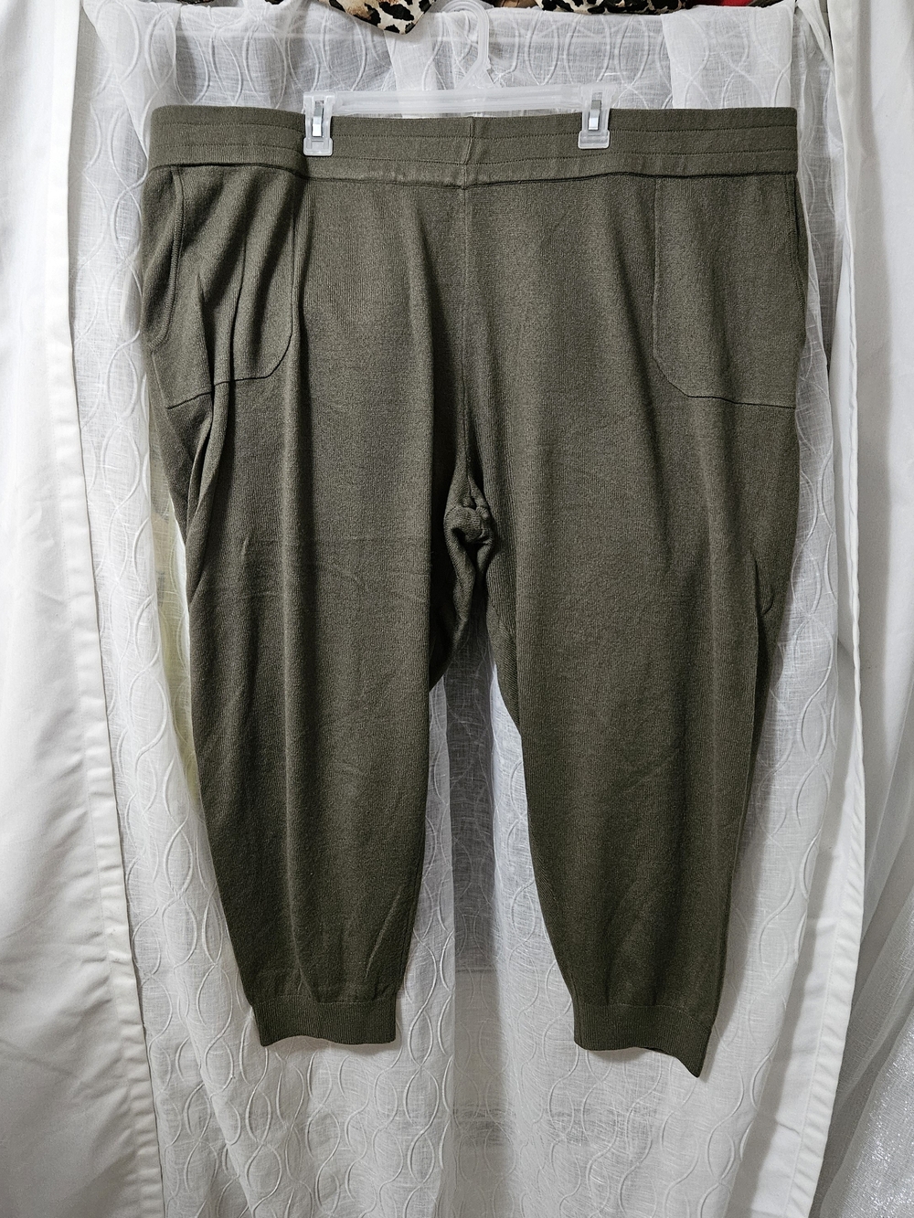 Belle by Kim Gravel Woman's Olive Knit Casual Pants 3x Petite